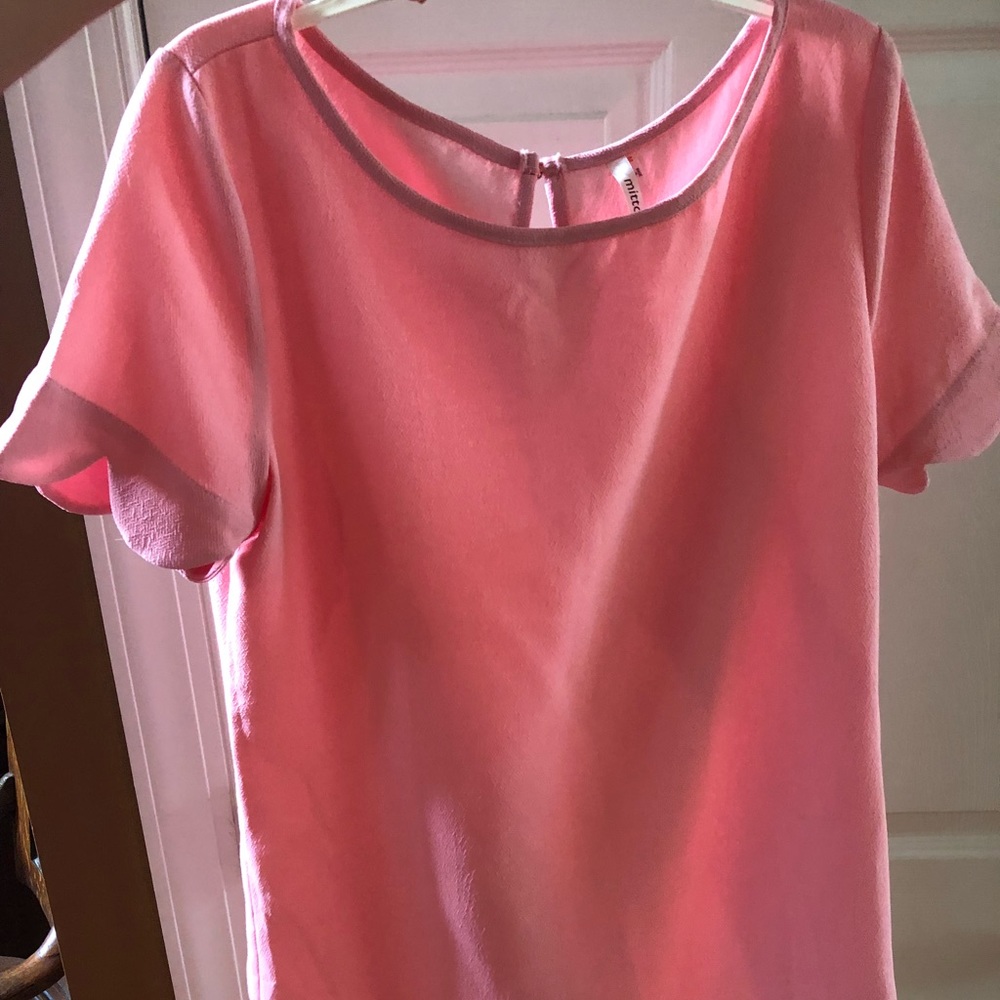 PINK SCALLOPED DRESS
